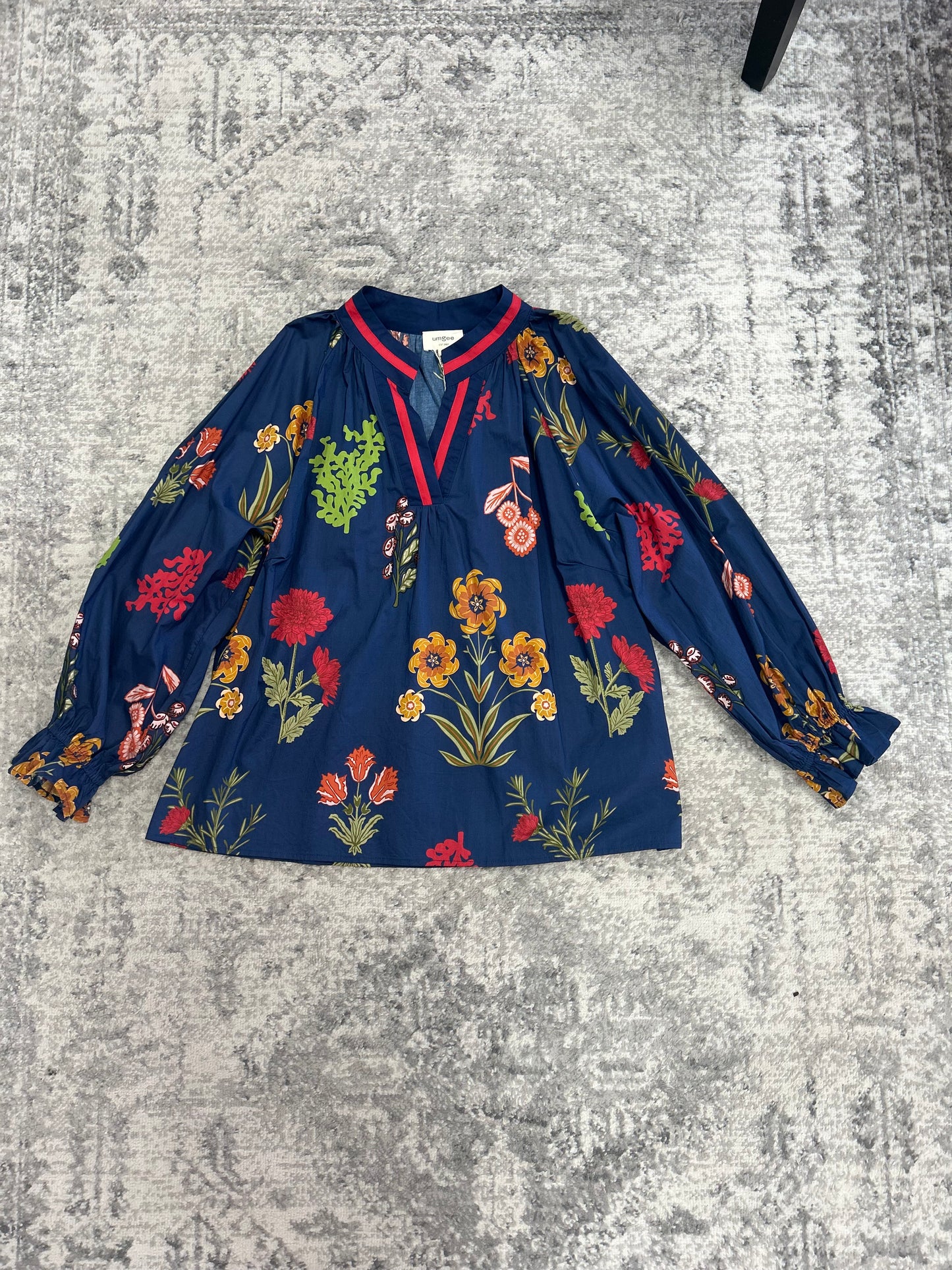 Plus Size - Blue Floral Top