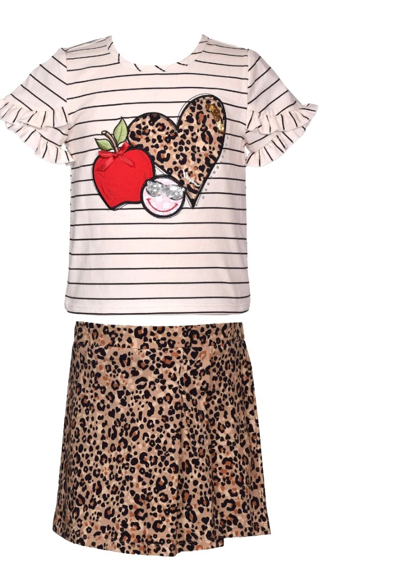 Girls Animal Print Skort Set