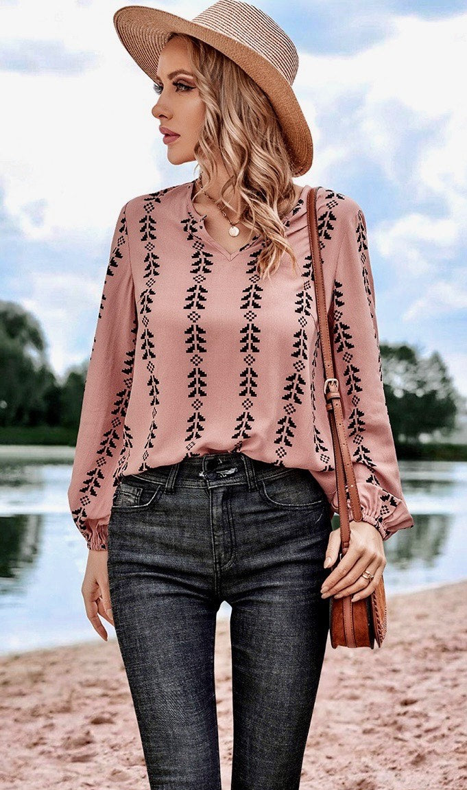 Missy Top - Graphic Print Blouse