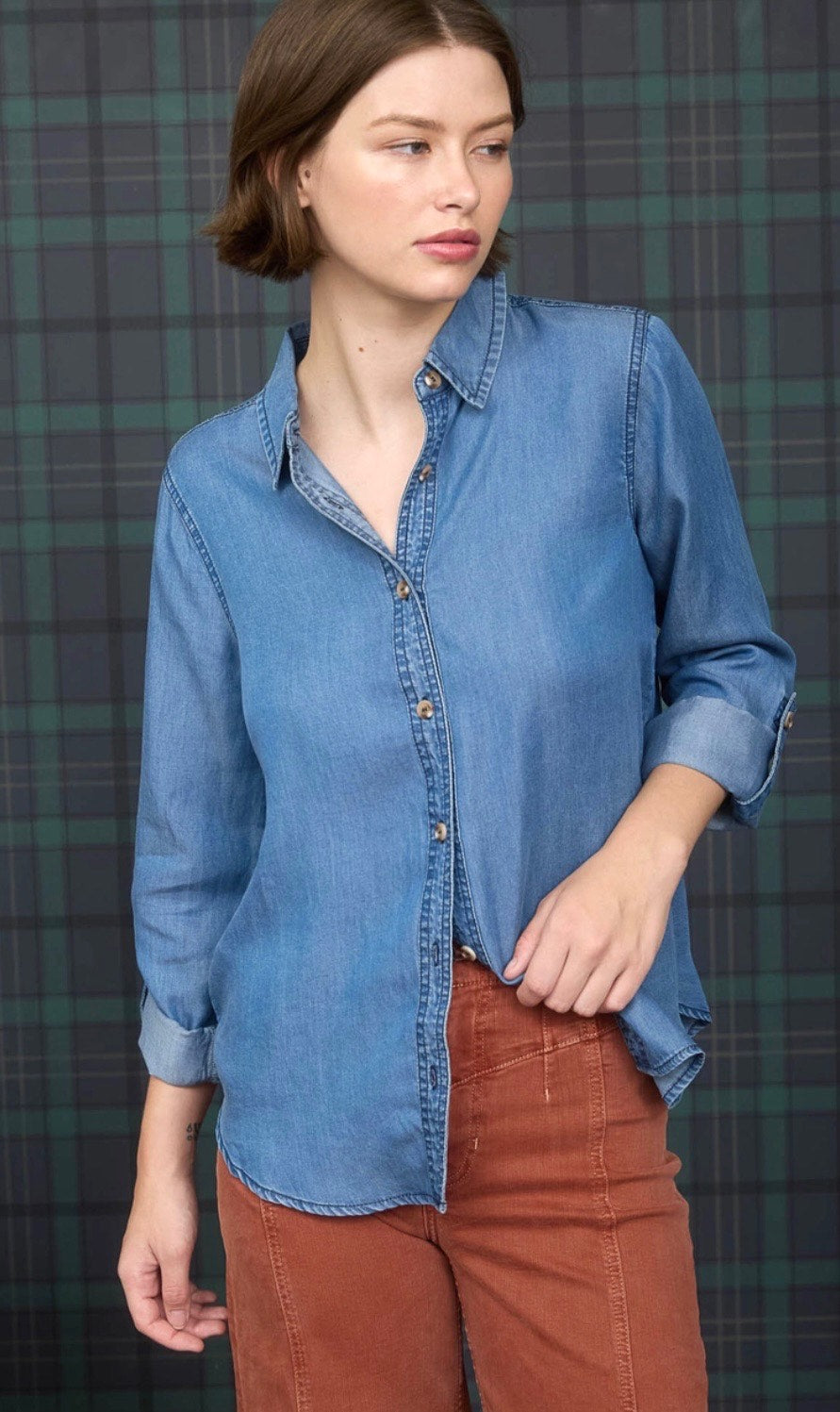 Missy Tops - Blu Pepper Collared Shirt