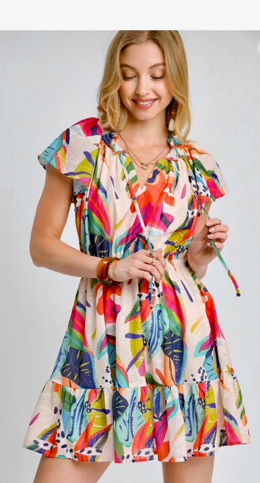 Umgee Dress - Tropical Print
