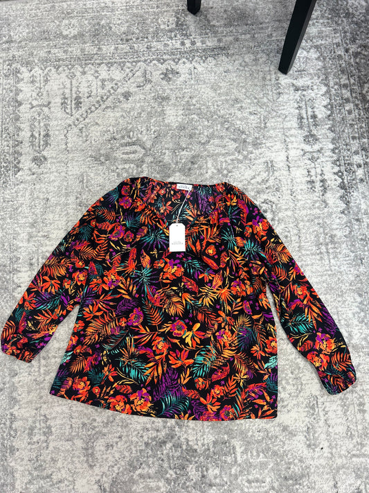 Plus Top - Black Floral