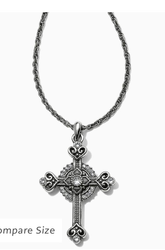 Alcazar Heart Small Cross Necklace