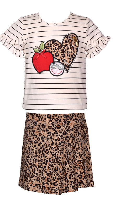 Girls Animal Print Skort Set