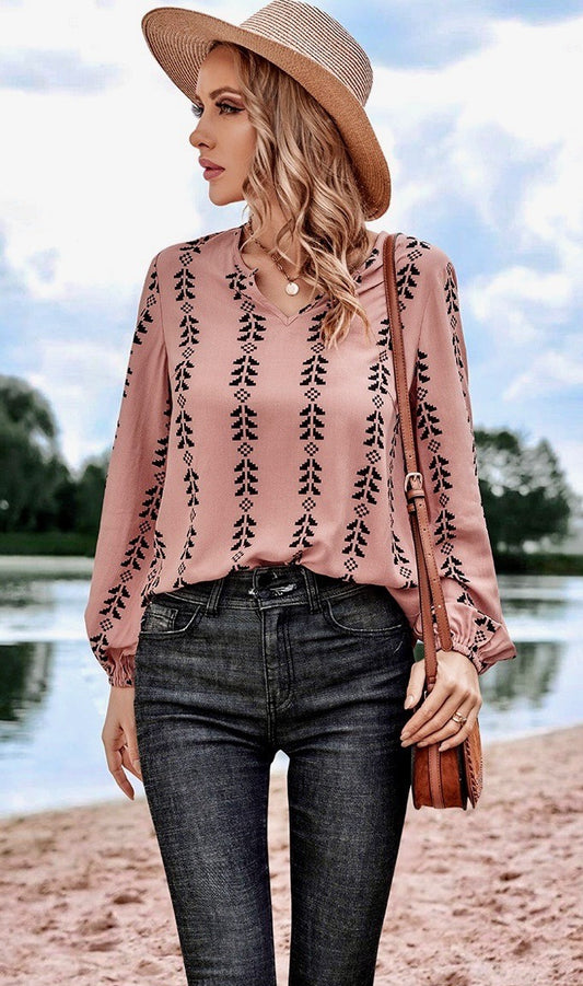 Missy Top - Graphic Print Blouse