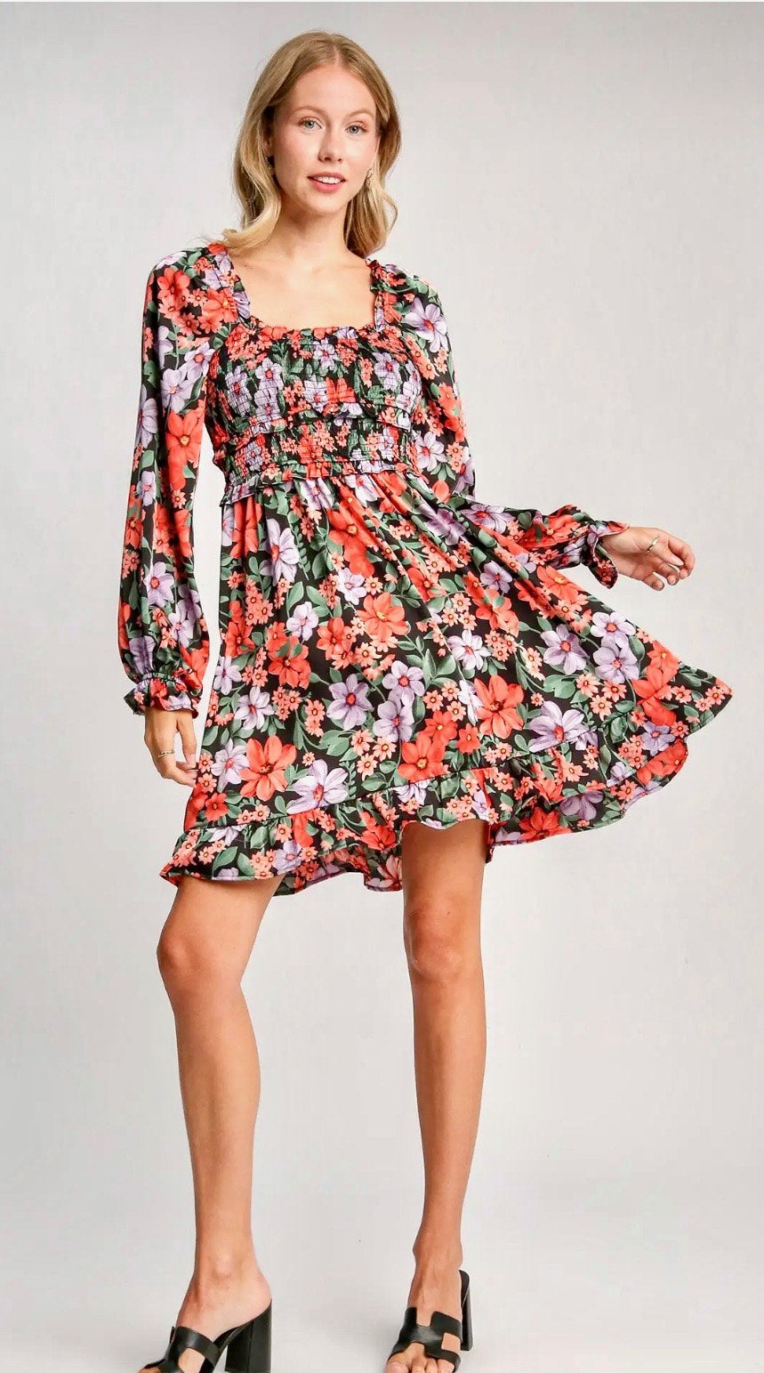Floral Print Mini Dress