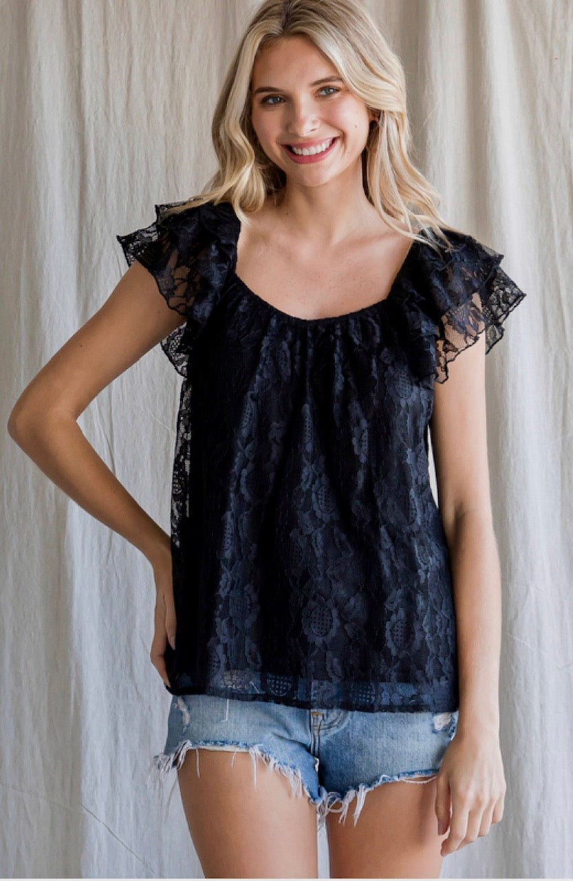 Black Lace Off-Shoulder