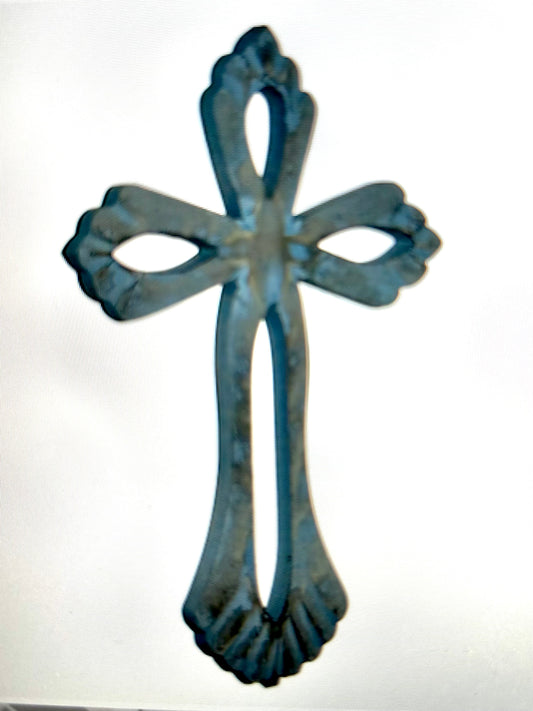 Blue Vintage Wooden Cross