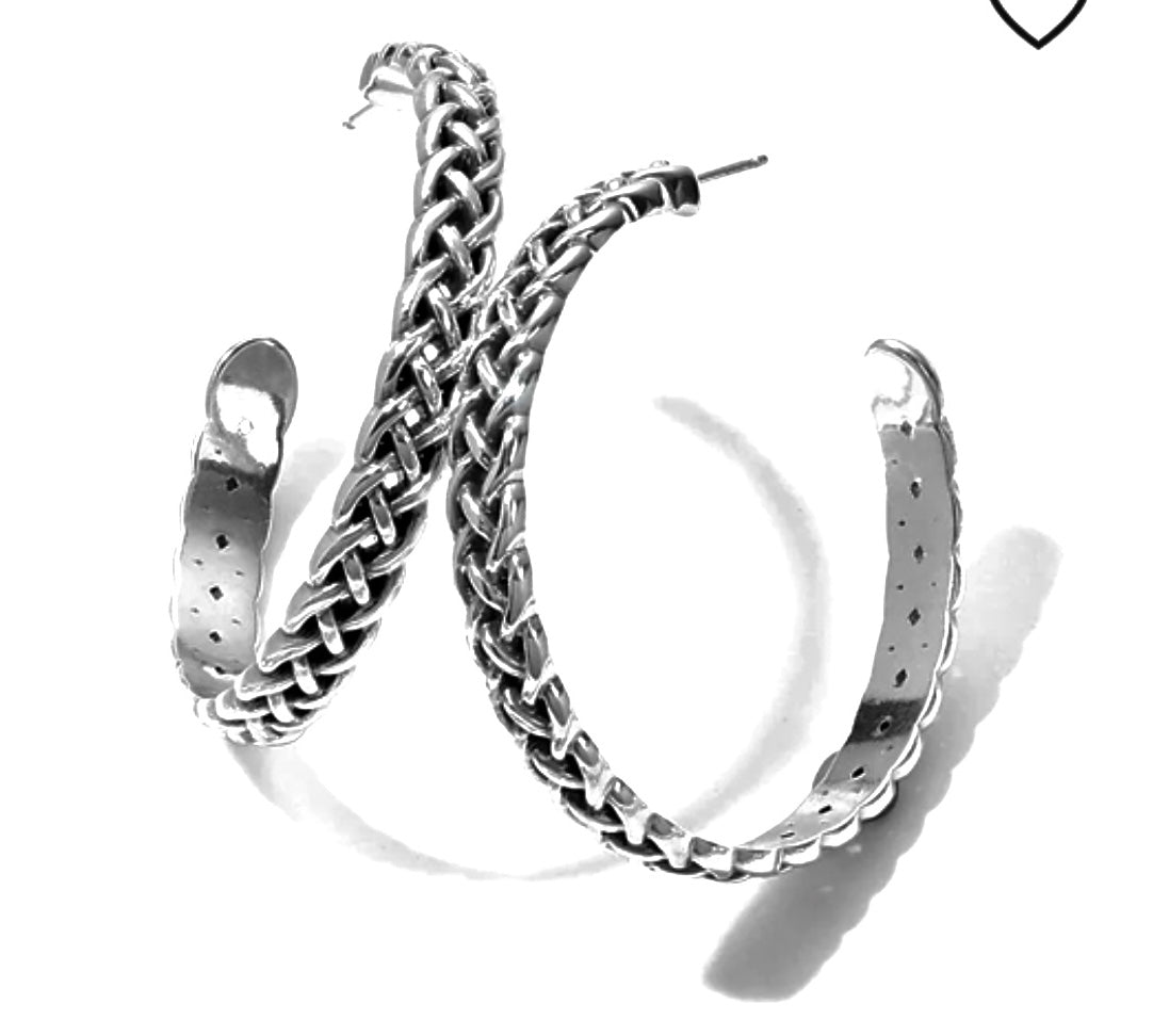 Interlok Braid Large Hoop Earrings