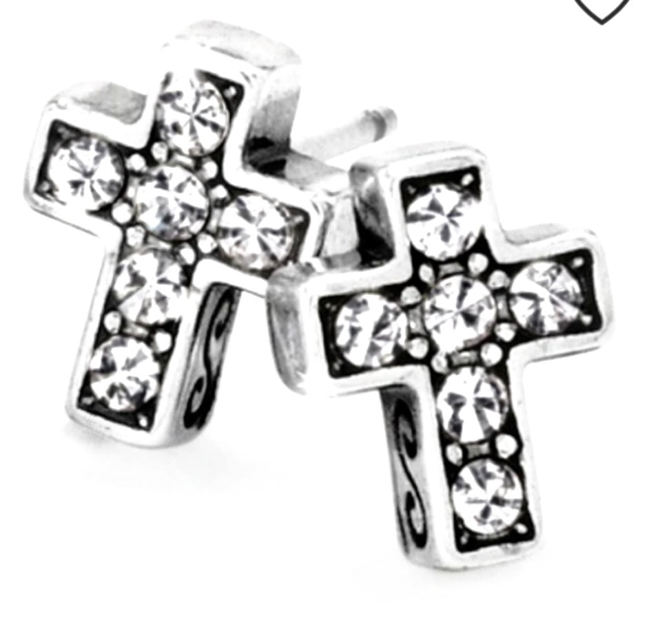 Starry Night Cross Mini Post Earrings