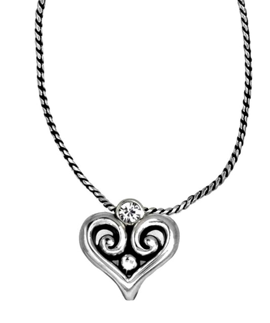 Alcazar Heart Badge Clip Necklace