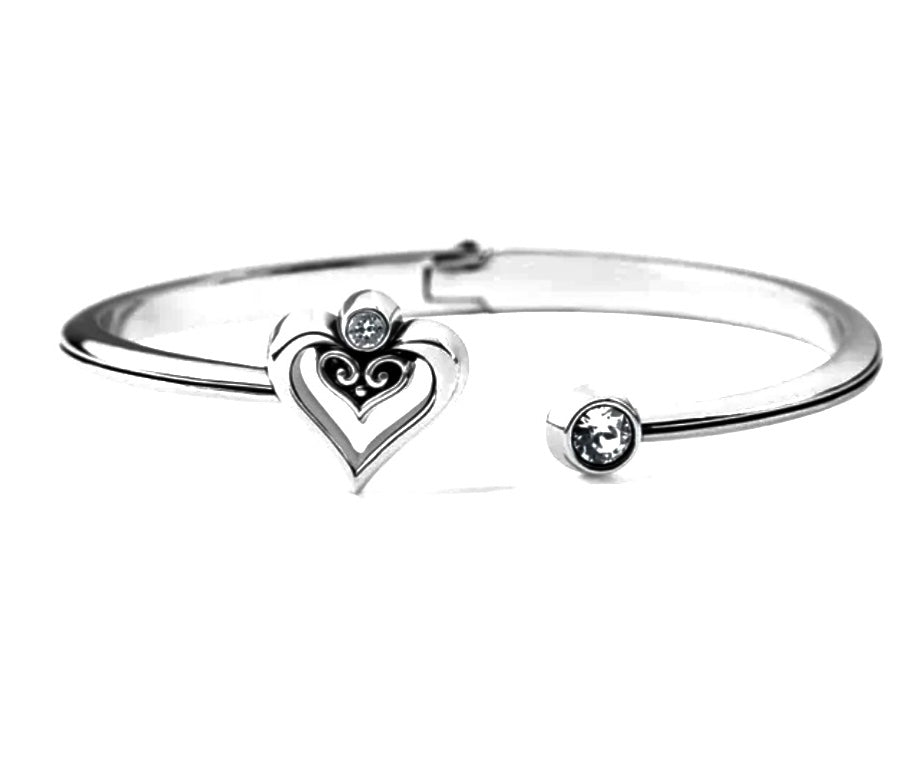 Alcazar Duet Heart Open Hinged Bangle