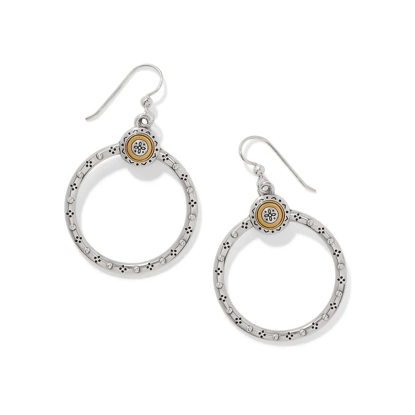 Brighton - Mosaic Two Tone French Wire Hoop Earrings