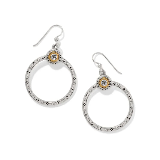 Brighton - Mosaic Two Tone French Wire Hoop Earrings