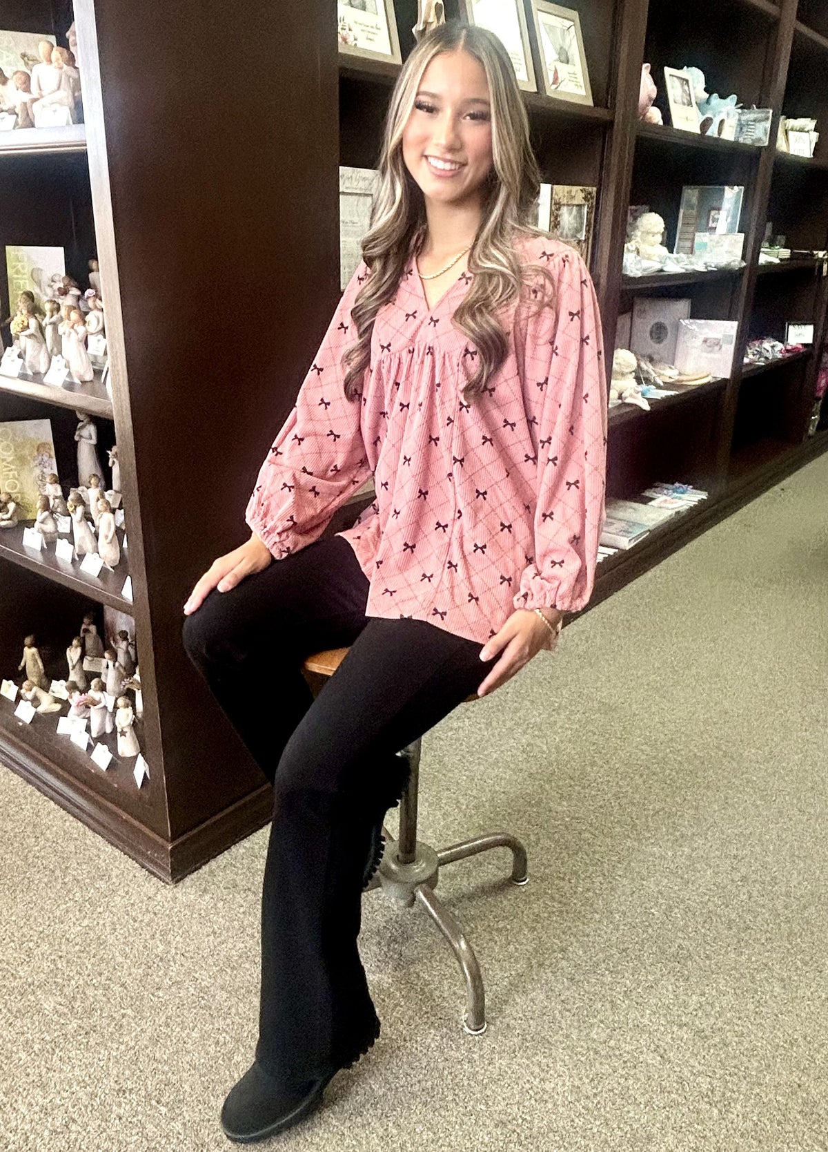 Missy Top - Umgee Pink Bow Blouse