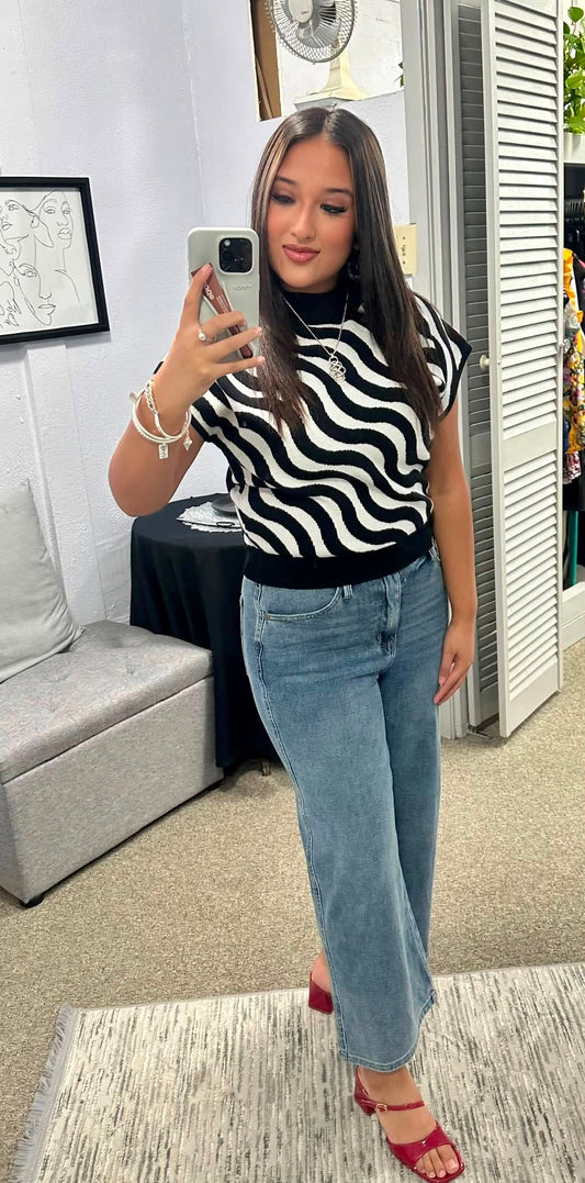 Missy Top Zebra Print
